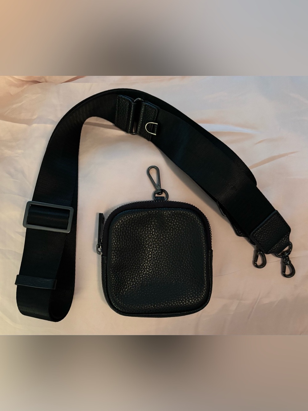 Bandolier Black Crossbody Pouch with Adjustable Strap